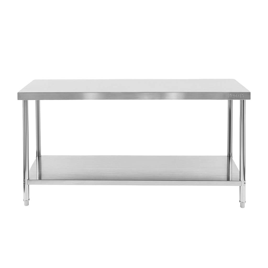 Stół gastronomiczny ze stali nierdzewnej centralny z półką Mega-M X STANDARD 180x70x85 cm