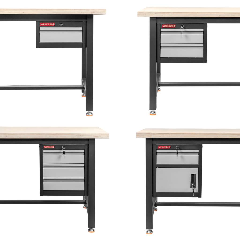 Stół warsztatowy WERKBERG S-120 cm G-75 cm H-80 cm grafit