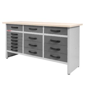 Zdjęcie produktu: Stół warsztatowy z 15 szufladami WERKBERG HANDYMAN S-160 cm G-60 cm H-85 cm grafit/szary