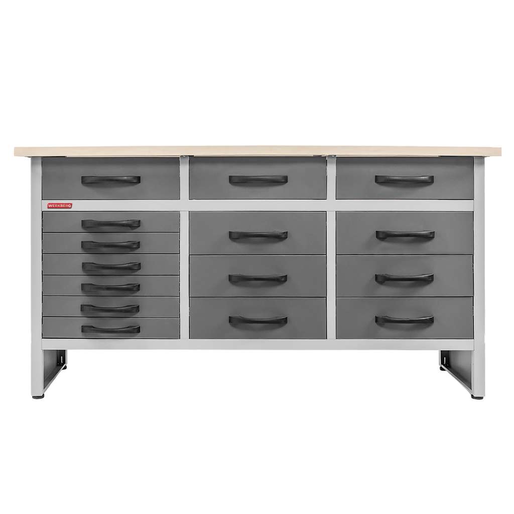 Stół warsztatowy z 15 szufladami WERKBERG HANDYMAN S-160 cm G-60 cm H-85 cm grafit MTP008648
