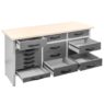 Stół warsztatowy z 15 szufladami WERKBERG HANDYMAN S-160 cm G-60 cm H-85 cm grafit MTP008648