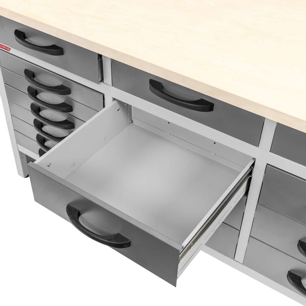Stół warsztatowy z 15 szufladami WERKBERG HANDYMAN S-160 cm G-60 cm H-85 cm grafit MTP008648