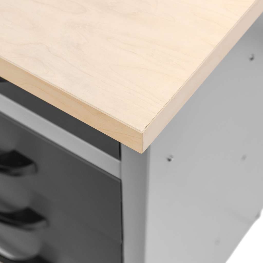 Stół warsztatowy z 6 szufladami 1 szafką zamykaną WERKBERG HANDYMAN S-160 cm G-60 cm H-85 cm grafit