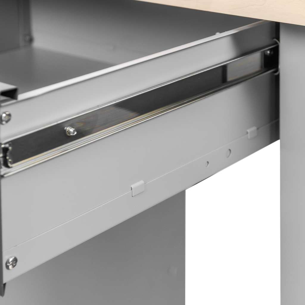 Stół warsztatowy z 6 szufladami 1 szafką zamykaną WERKBERG HANDYMAN S-160 cm G-60 cm H-85 cm grafit