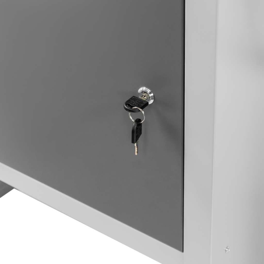 Stół warsztatowy z 6 szufladami 1 szafką zamykaną WERKBERG HANDYMAN S-160 cm G-60 cm H-85 cm grafit