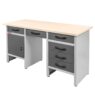 Stół warsztatowy z 6 szufladami 1 szafką zamykaną WERKBERG HANDYMAN S-160 cm G-60 cm H-85 cm grafit