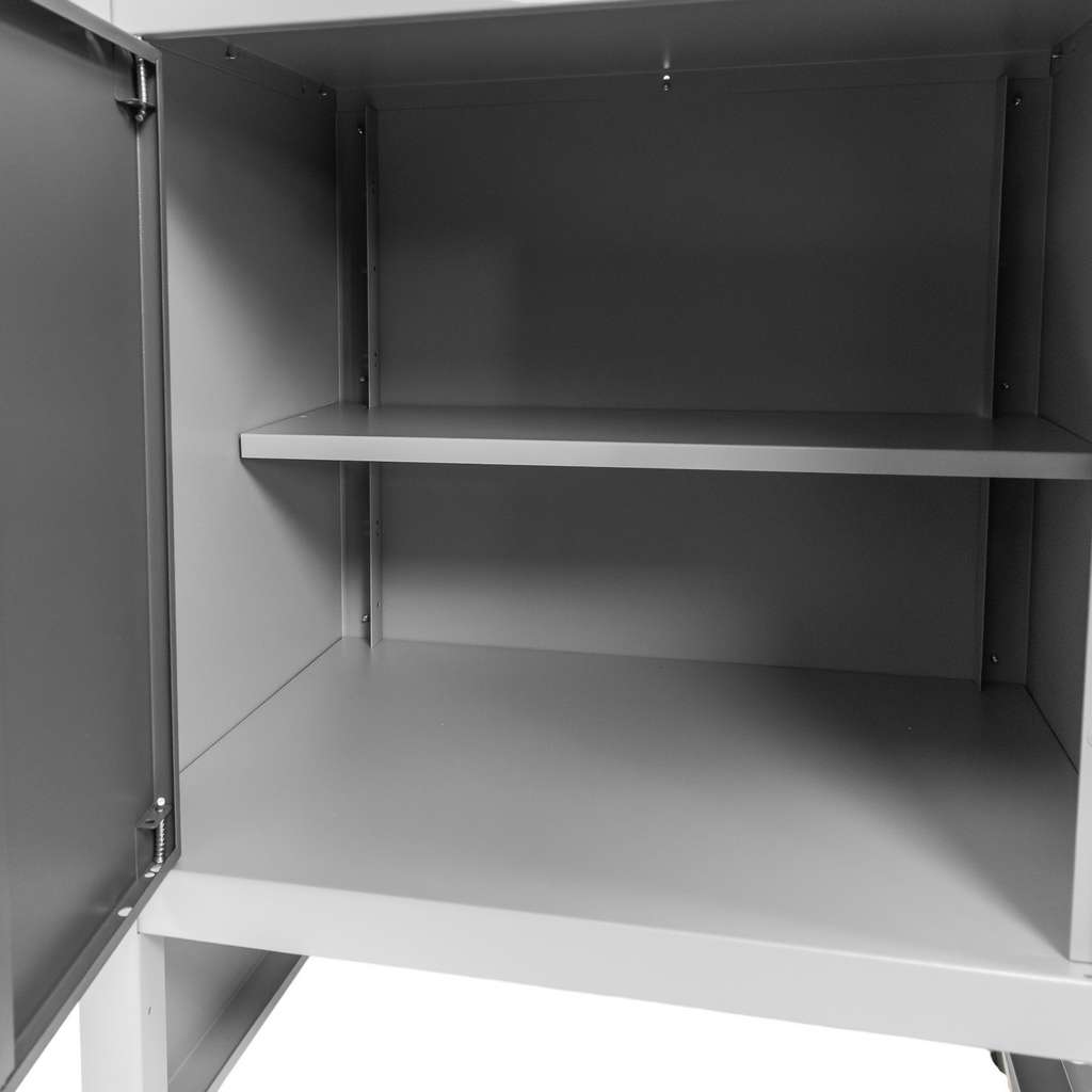 Stół warsztatowy z 6 szufladami 1 szafką zamykaną WERKBERG HANDYMAN S-160 cm G-60 cm H-85 cm grafit