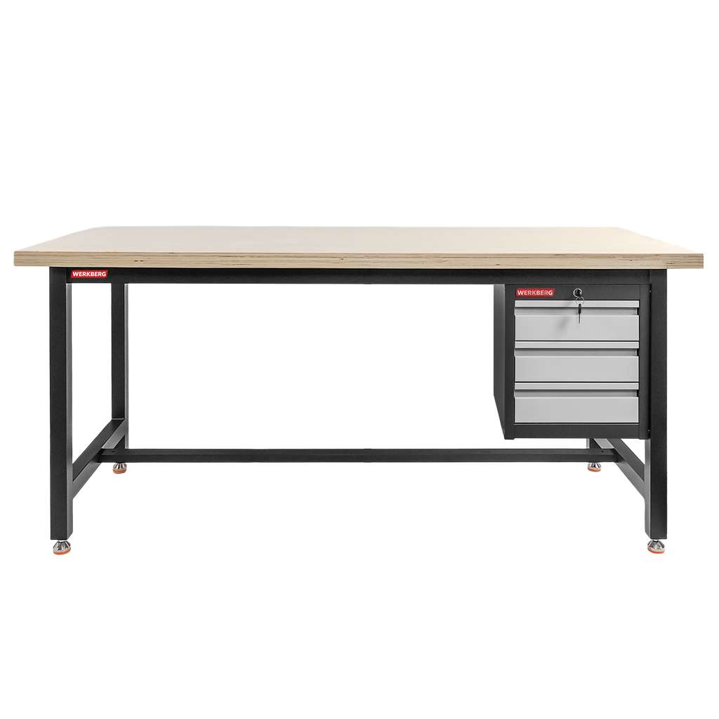 Stół warsztatowy z szafką narzędziową z 3 szufladami WERKBERG S-180 cm grafit szary